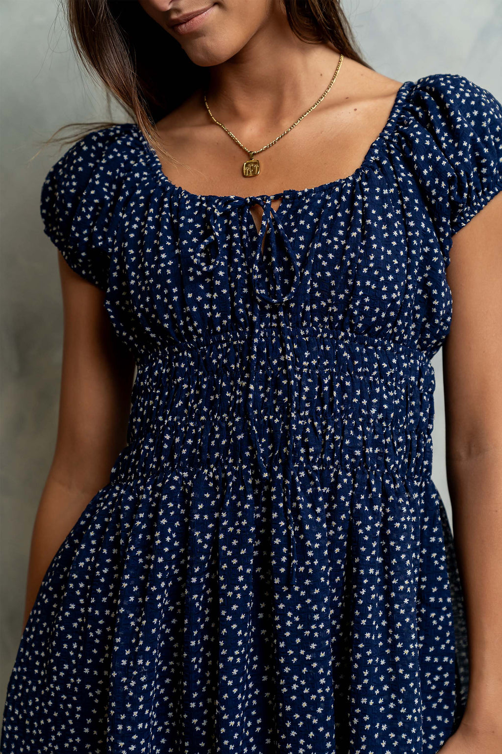Kaelyn Floral Midi Dress in Midnight