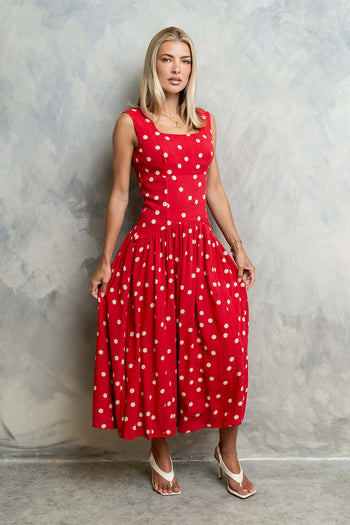 Dacey Polka Dot Midi Dress