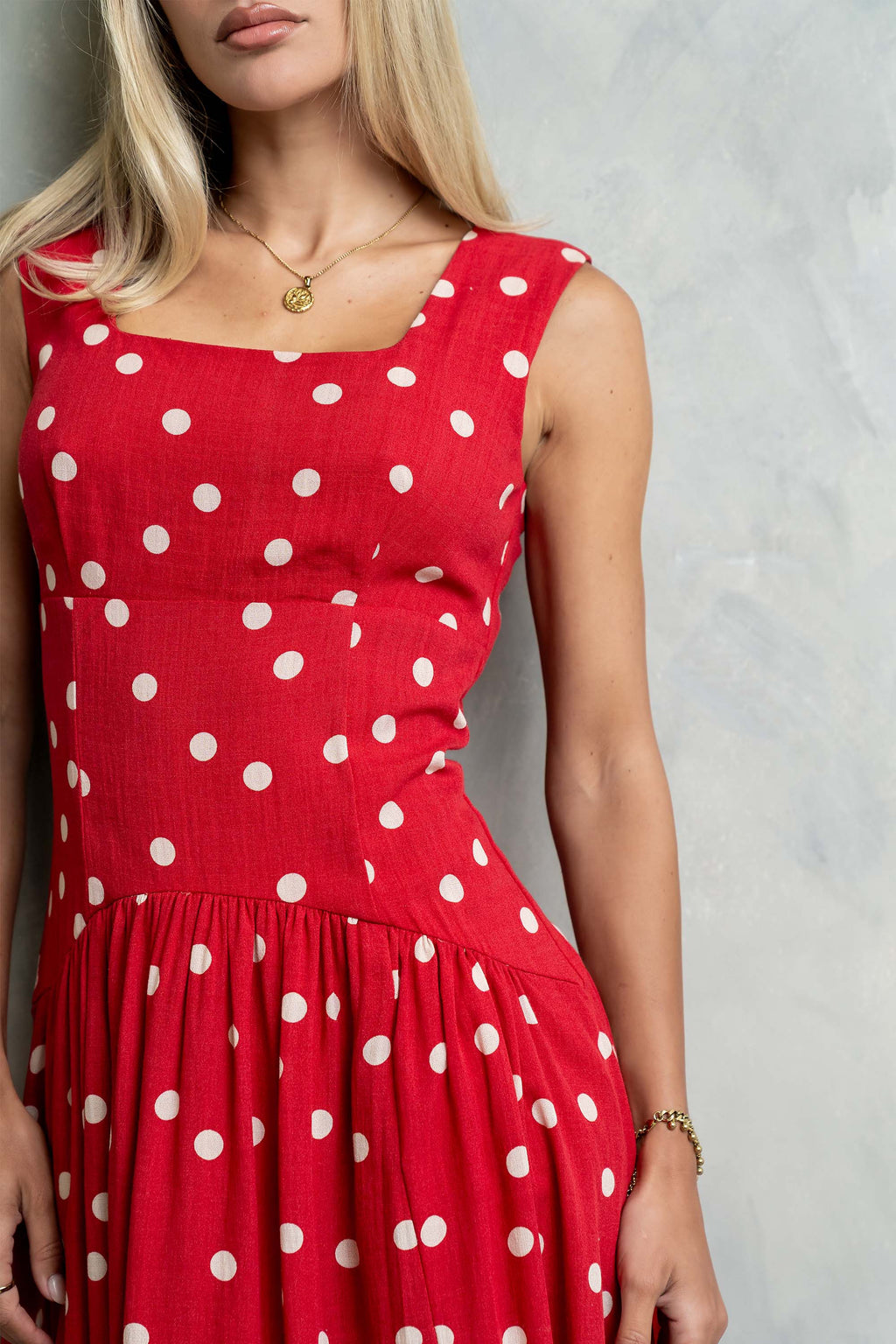 Dacey Polka Dot Midi Dress