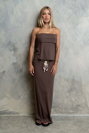 Marsha Maxi Skirt in Brown