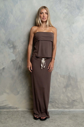 Marsha Maxi Skirt in Brown
