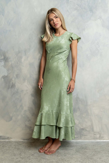 Mateo Floral Maxi Dress in Green