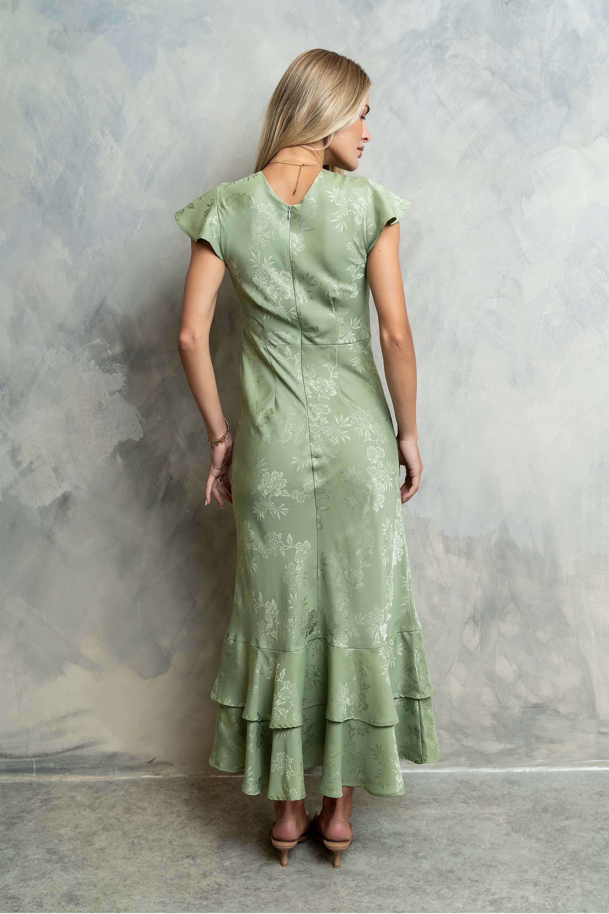 bohme green dress Ellianna Floral Maxi Dress in Green XL / Green
