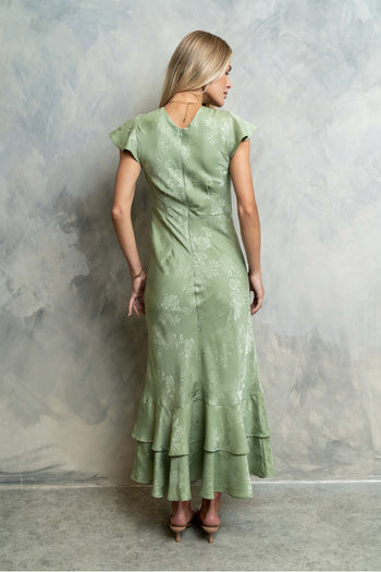 Mateo Floral Maxi Dress in Green