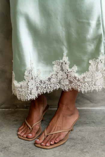 Saige Satin Midi Skirt