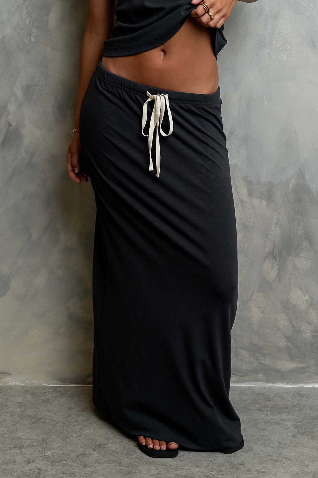 Marsha Maxi Skirt in Charcoal