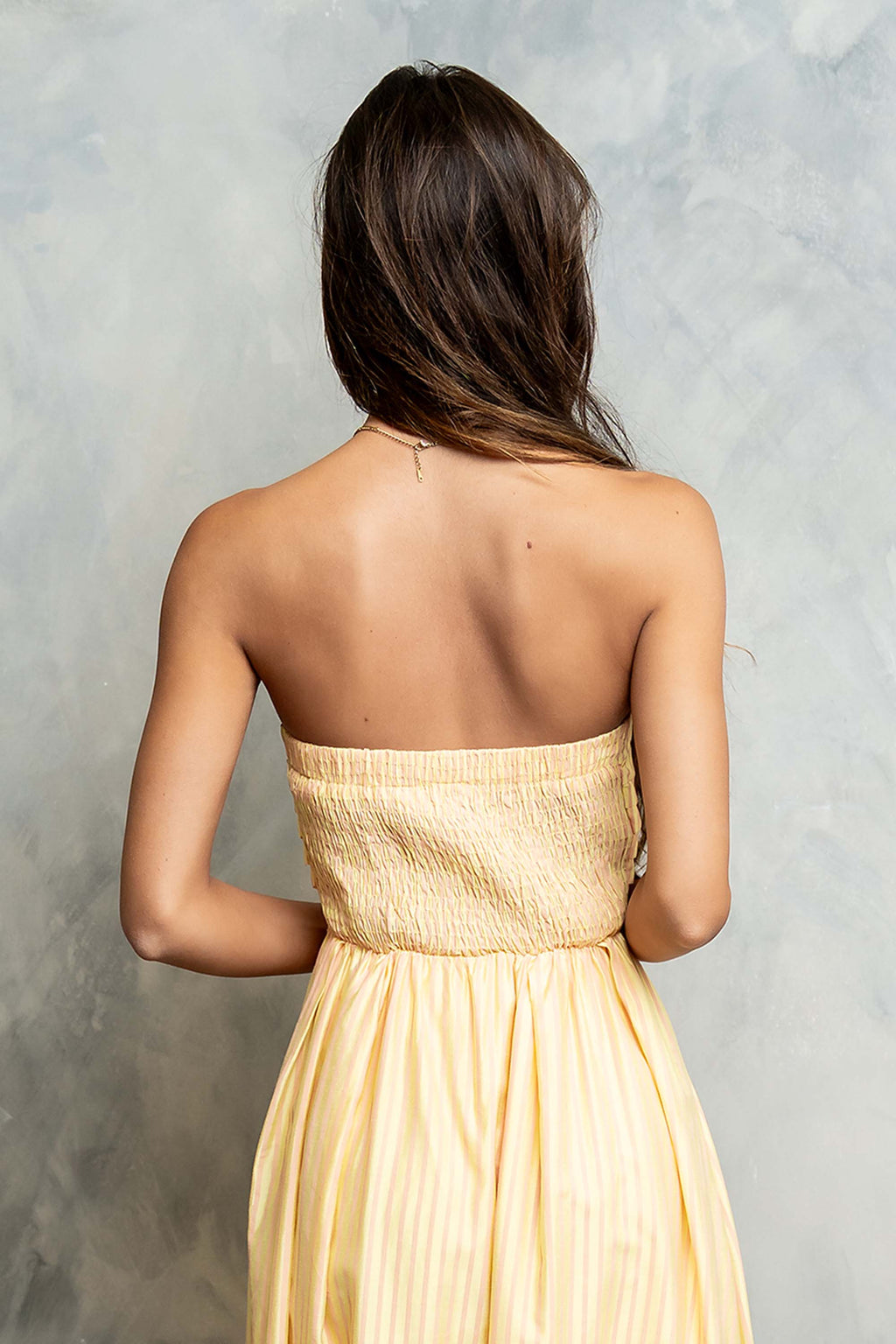 Kayleen Strapless Dress in Yellow