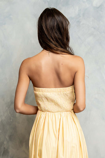 Kayleen Strapless Dress in Yellow