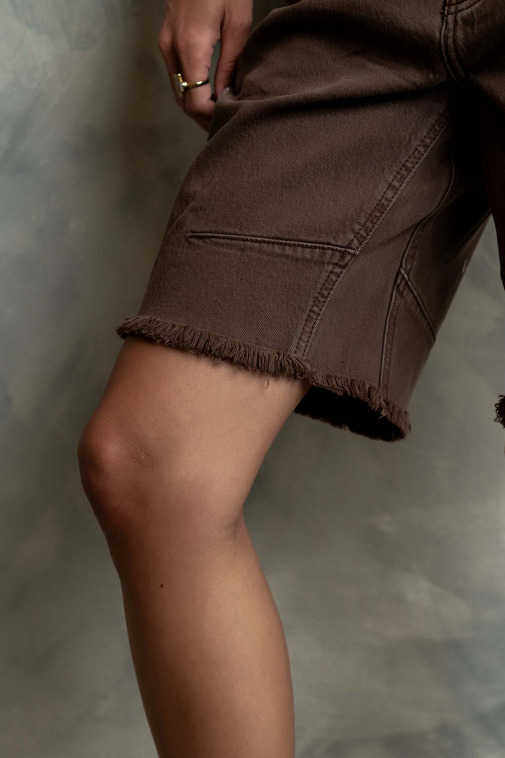 Layla Denim Shorts in Brown