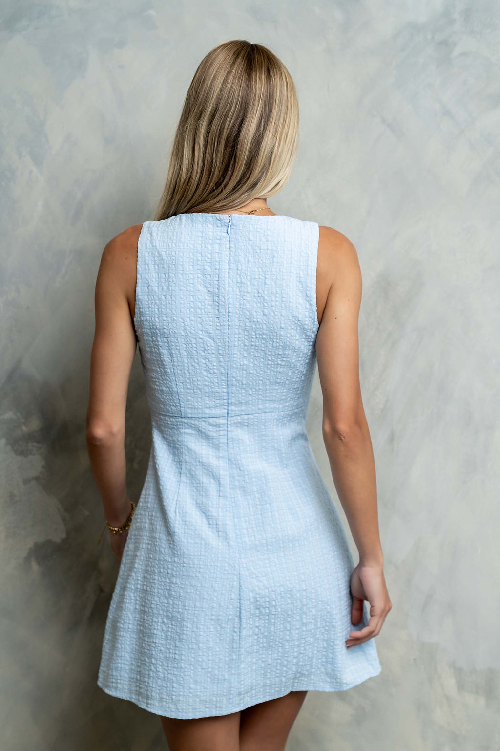 Jayden Sleeveless Mini Dress in Blue