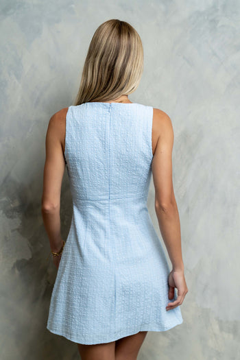 Jayden Sleeveless Mini Dress in Blue