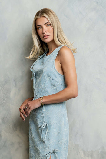 Davie Floral Denim Dress