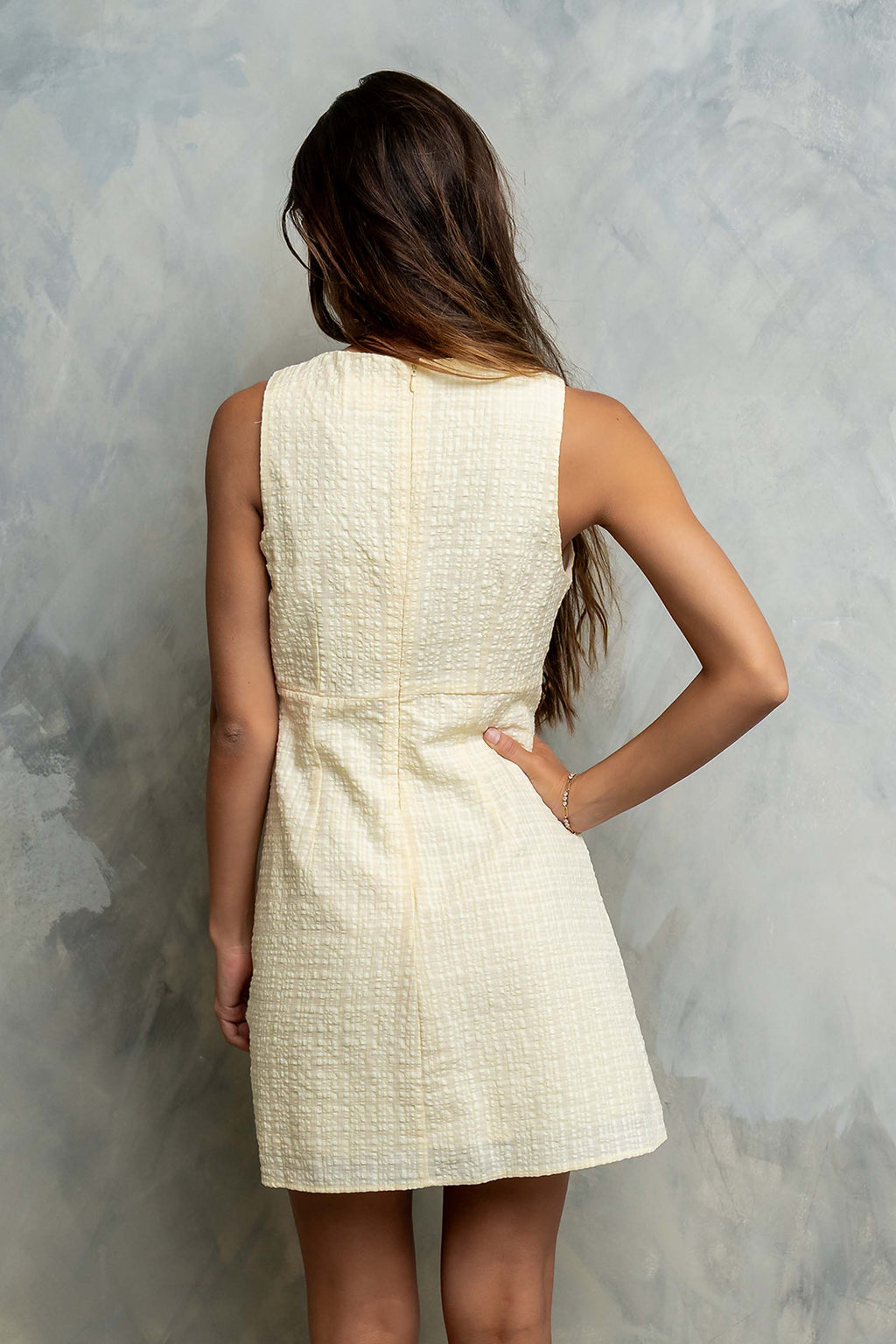 Jayden Sleeveless Mini Dress in Yellow