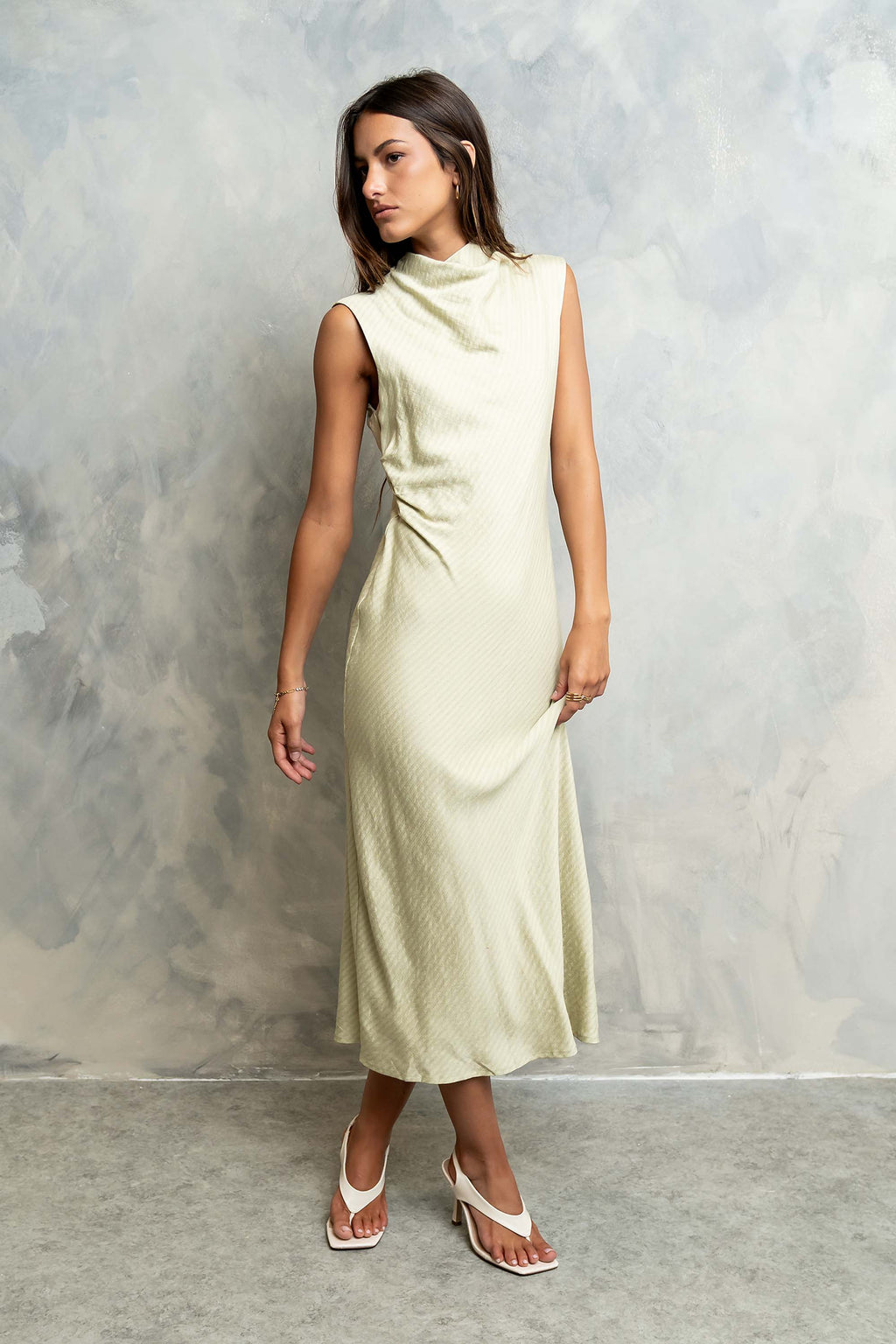 Shay Midi Dress in Green M / Green