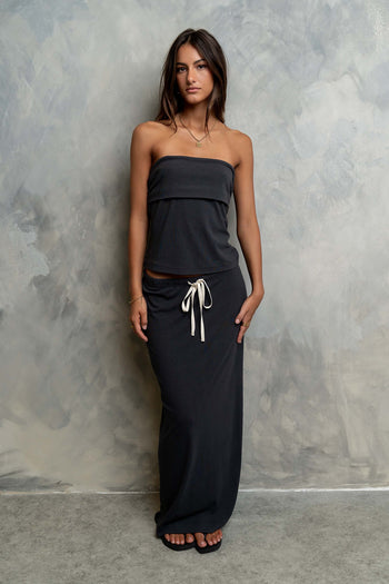 Marsha Maxi Skirt in Charcoal