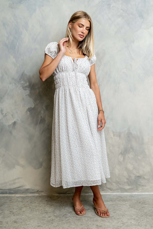 midi bohme dresses LAYNE PRINTED MIDI DRESS Size Bohme Medium New