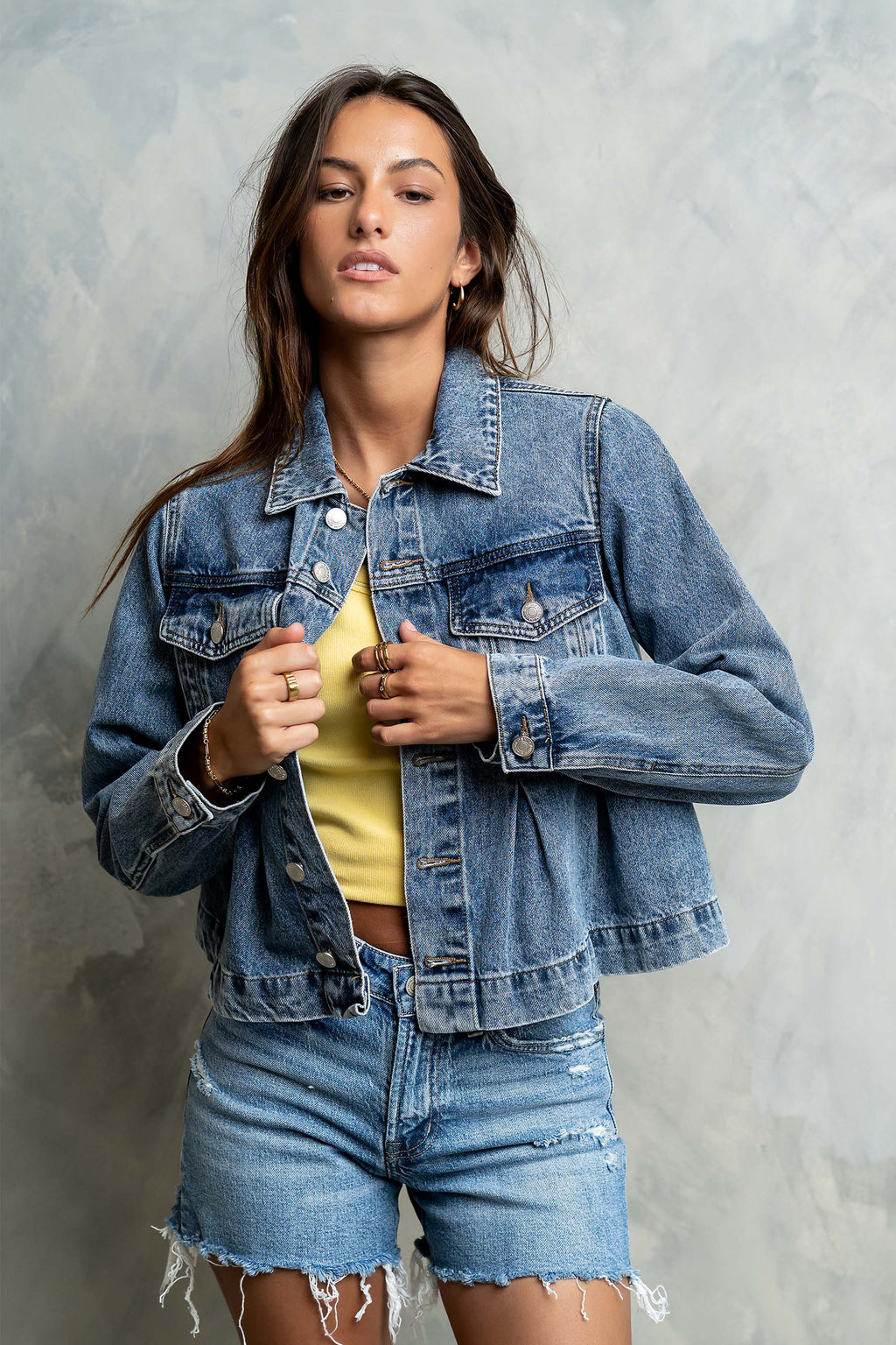 Riley Peplum Denim Jacket