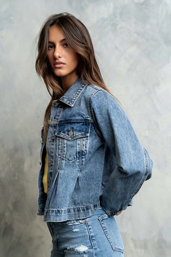 Riley Peplum Denim Jacket