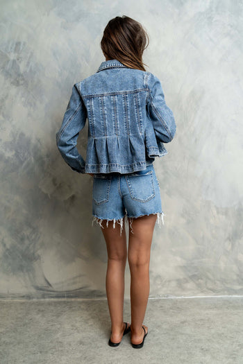 Riley Peplum Denim Jacket