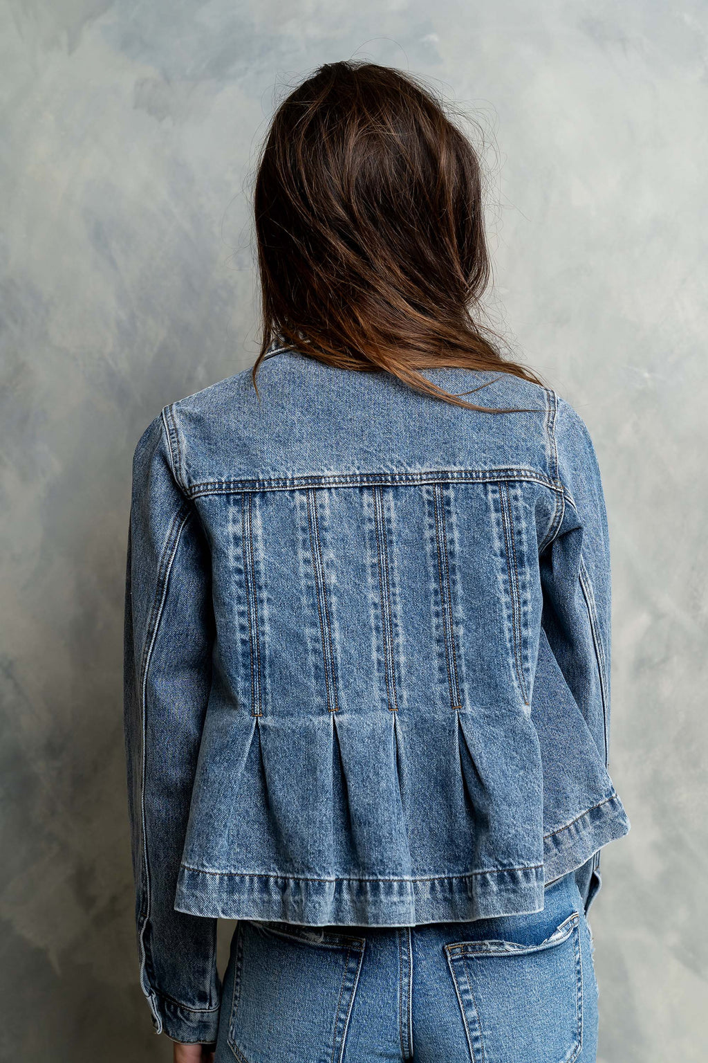 Riley Peplum Denim Jacket