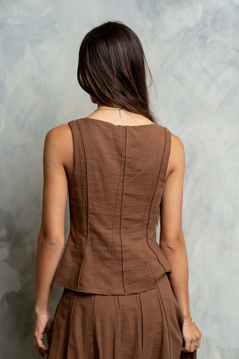 Cadence Tank Top in Brown