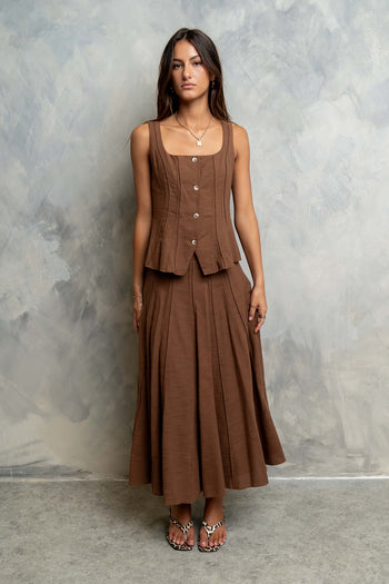Cadence Tank Top in Brown