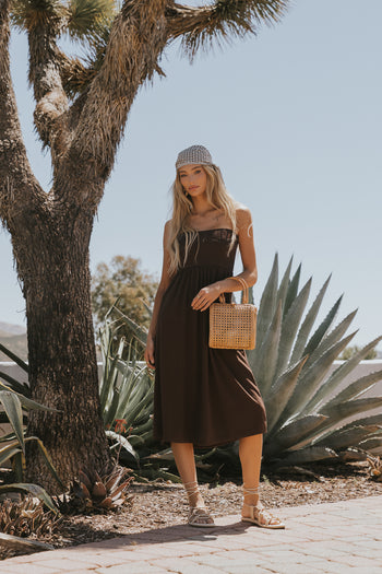 Reese Maxi Skirt in Brown