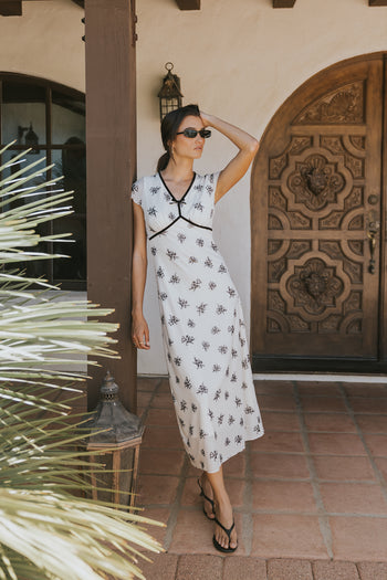 Neo Mesh Maxi Dress in Ivory