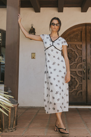 Neo Mesh Maxi Dress in Ivory