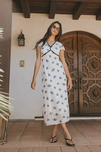 Neo Mesh Maxi Dress in Ivory