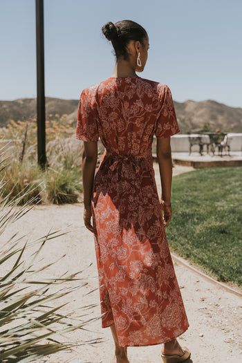 Lorie Maxi Dress in Rust