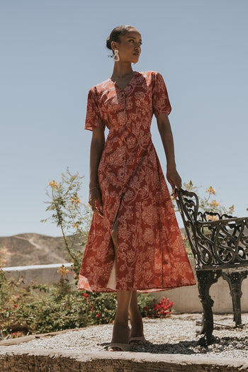 Lorie Maxi Dress in Rust
