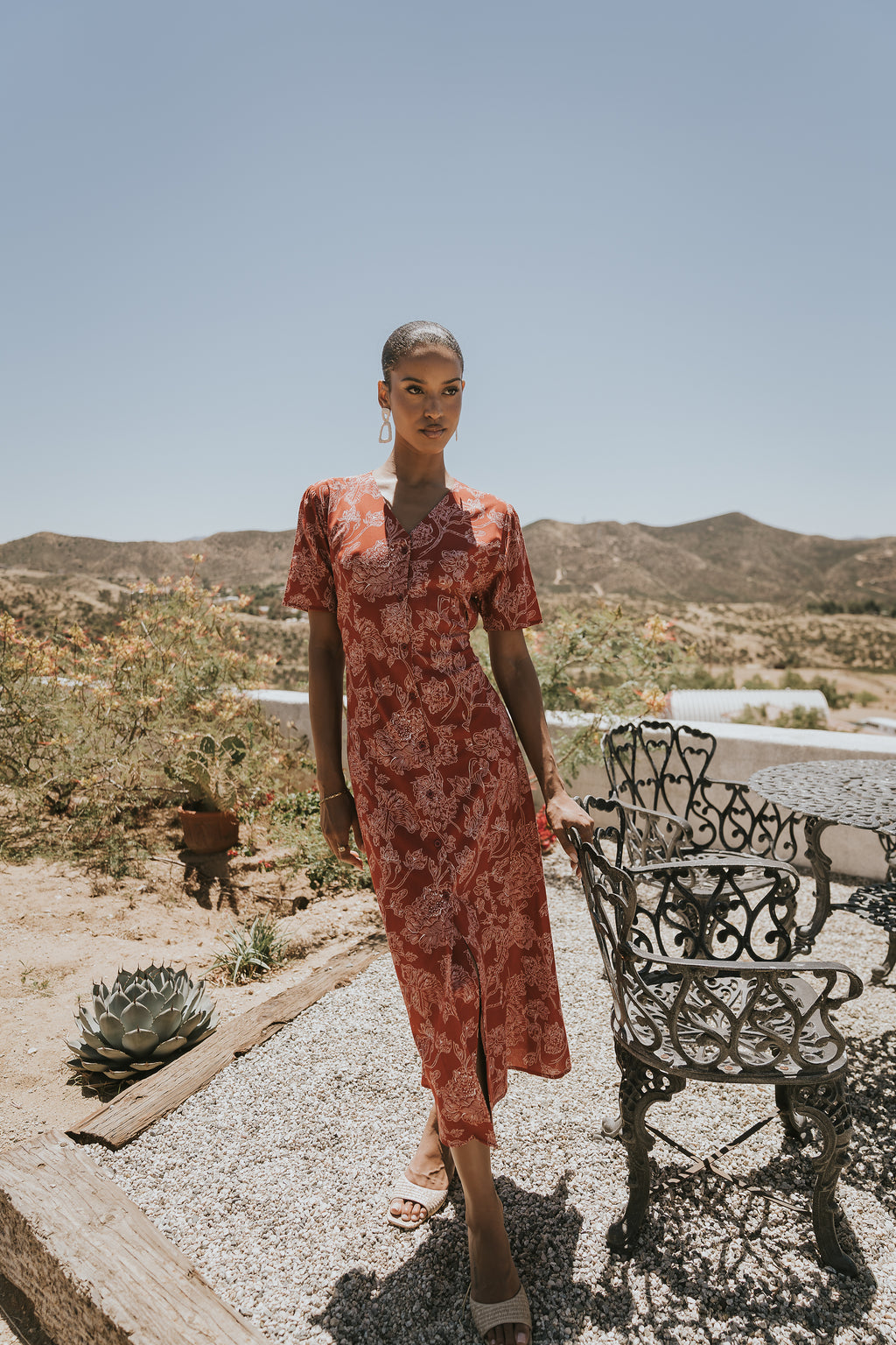 Lorie Maxi Dress in Rust