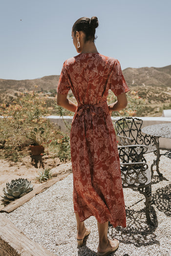 Lorie Maxi Dress in Rust