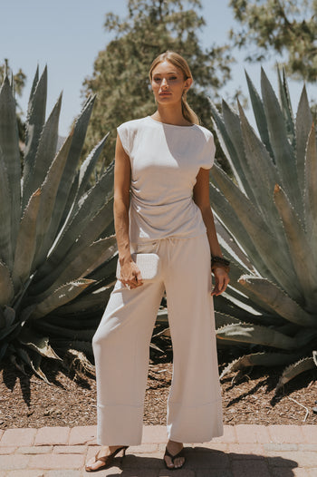 Manny Ruched Linen Top
