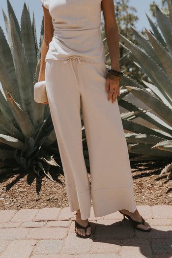 Manny Wide Leg Pants in Beige