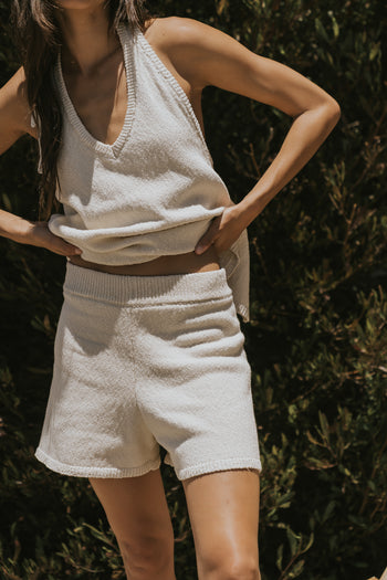 Marlena Knit Shorts in Natural