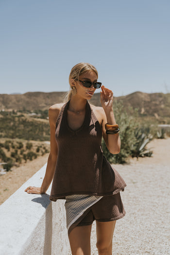 Marlena Halter Top in Brown