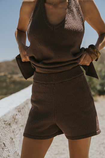 Marlena Knit Shorts in Brown