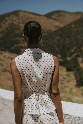 Alisha Collared Polka Dot Top