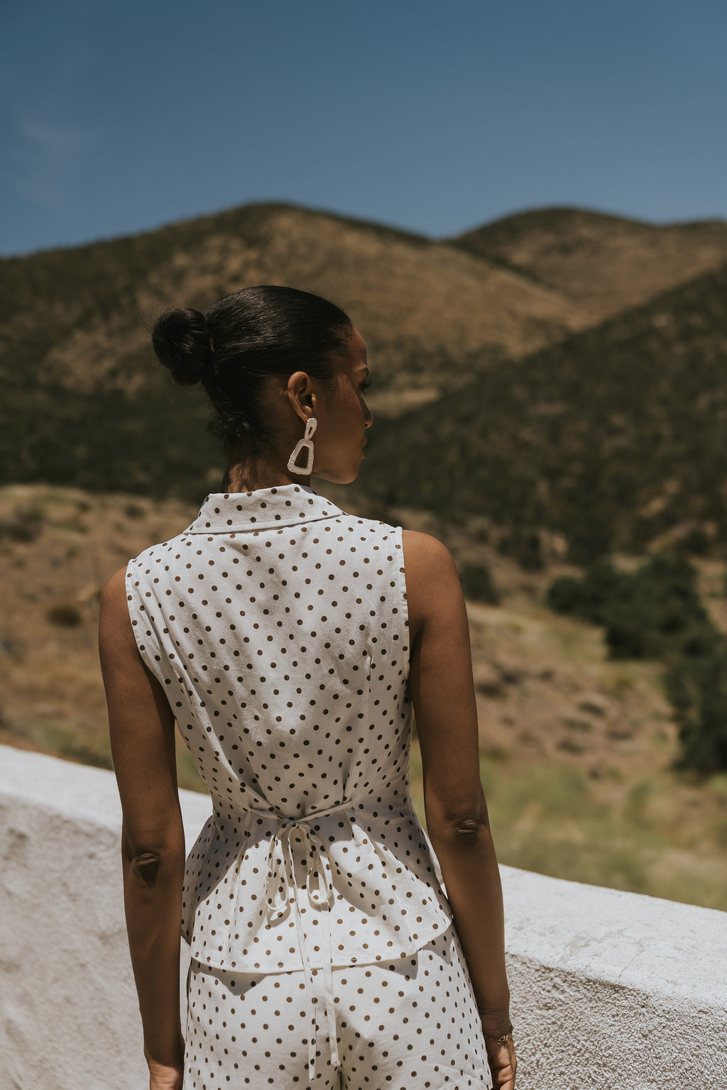 Alisha Collared Polka Dot Top
