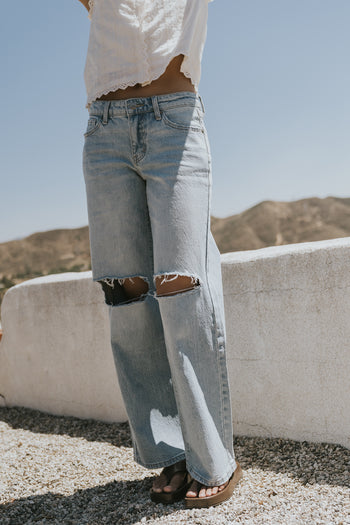 Martha Distressed Wide Leg Jeans