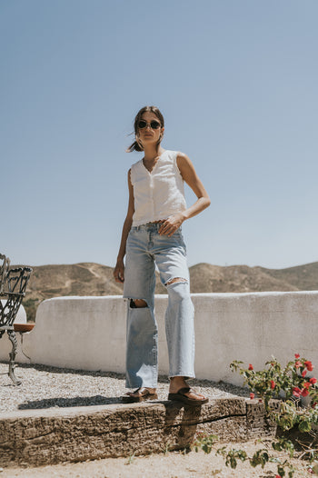 Martha Distressed Wide Leg Jeans