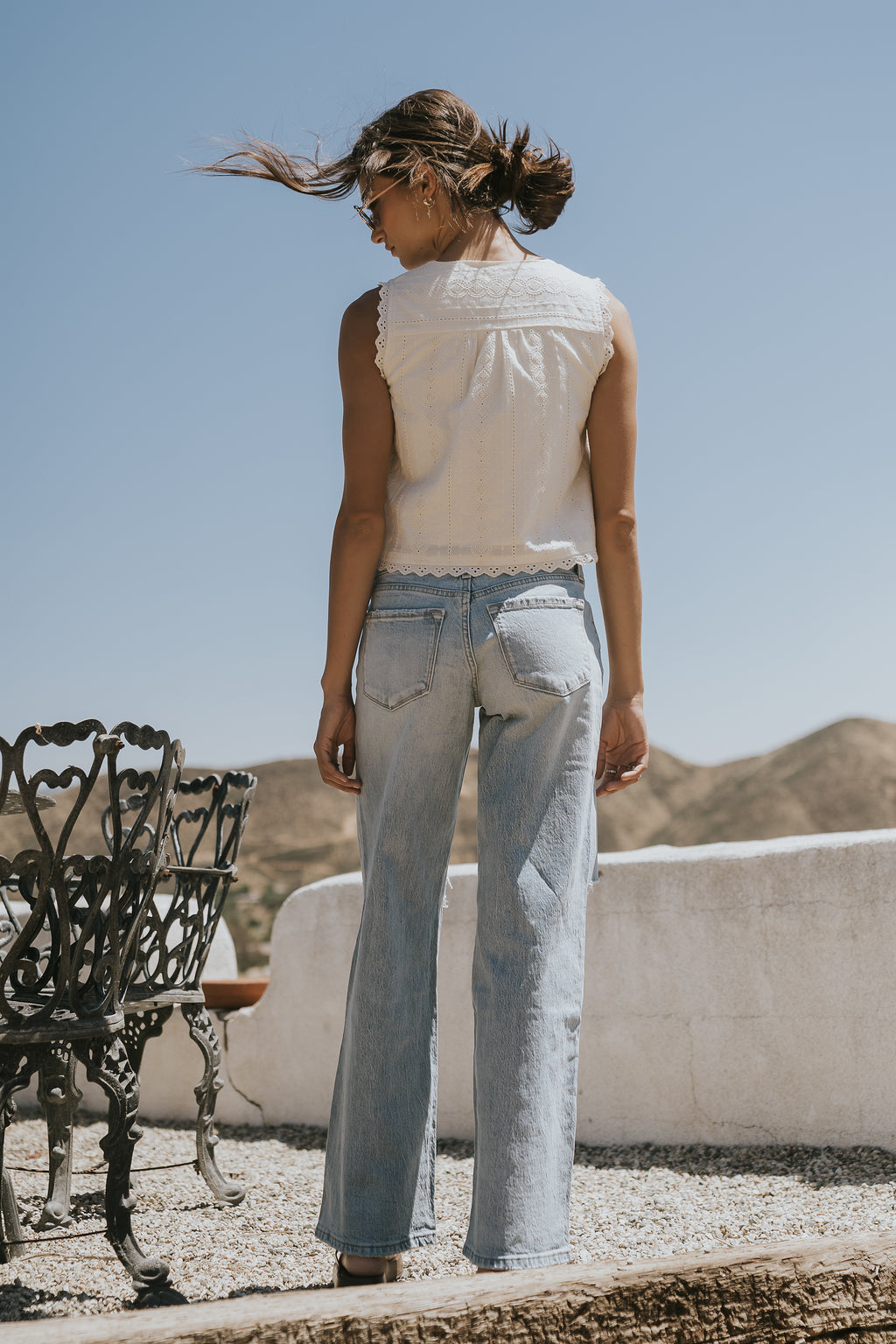Martha Distressed Wide Leg Jeans