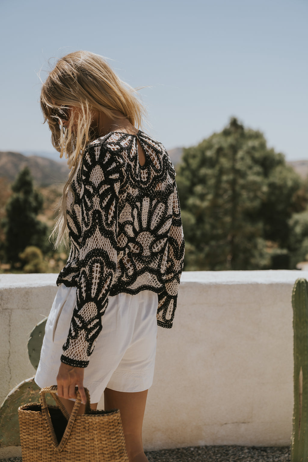 Rosa Crochet Top in Black