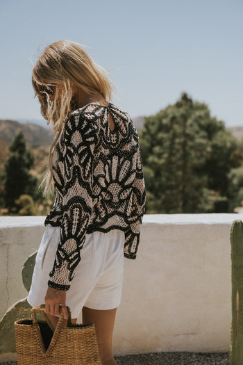 Rosa Crochet Top in Black