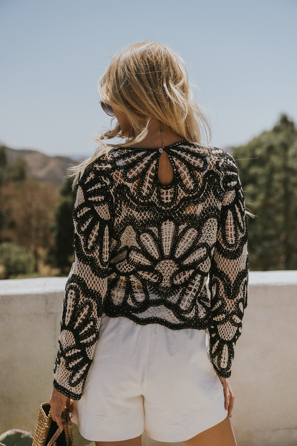 Rosa Crochet Top in Black