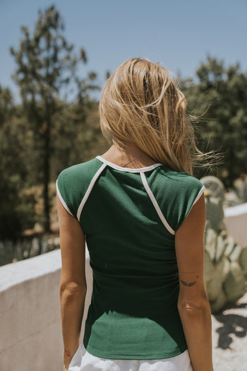 Jessi Contrast Top in Green