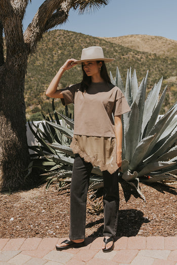 Mika Combination Top in Brown