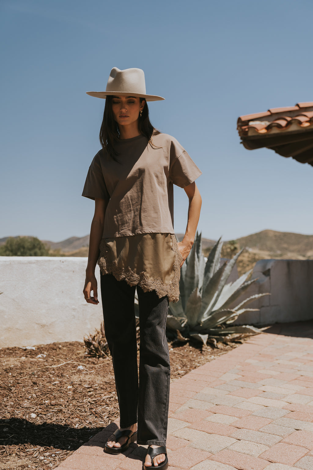 Mika Combination Top in Brown